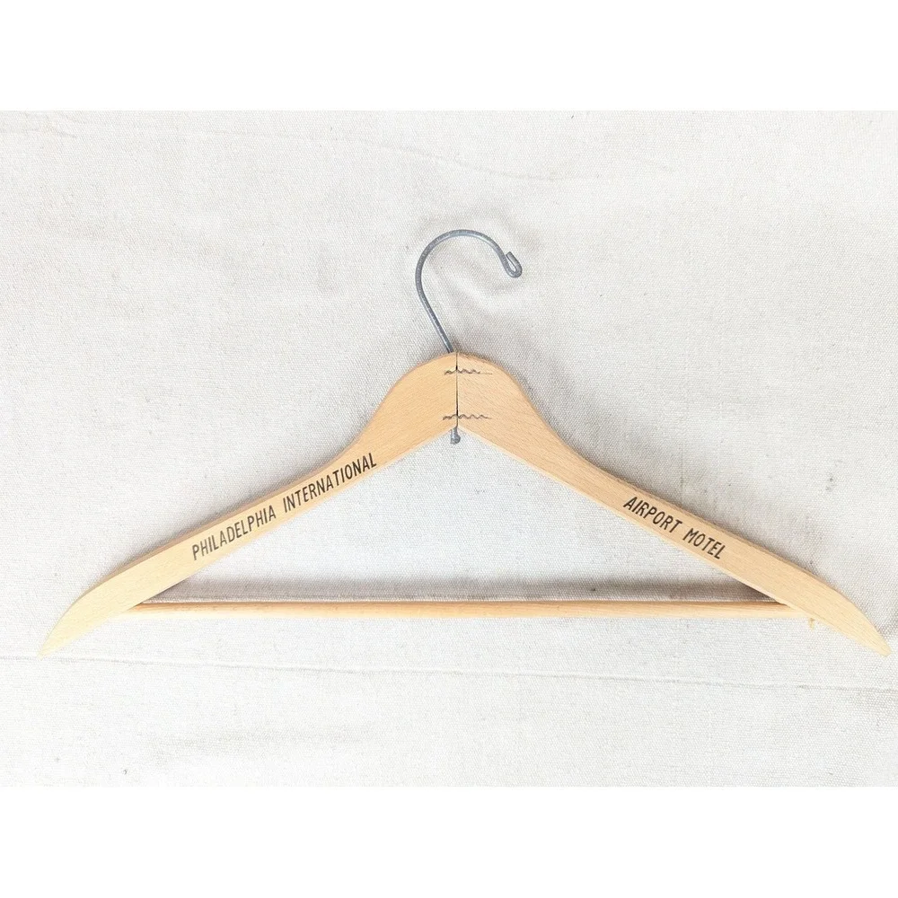 Philadelphia International Airport Motel Wooden Clothes Hanger Vintage Hotel ...